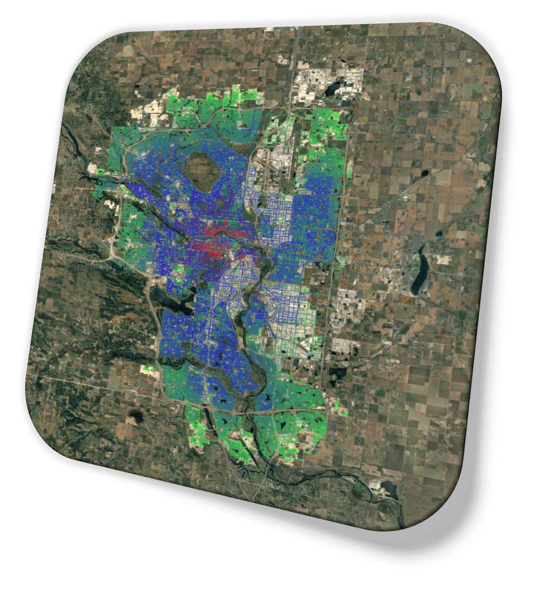 Calgary Watermains interactive map showing century of water infrastructure with material and age visualization