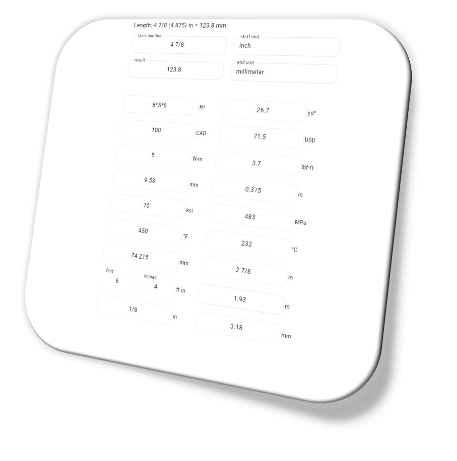 Unit converter with multiple rows, math expressions, and distraction-free interface